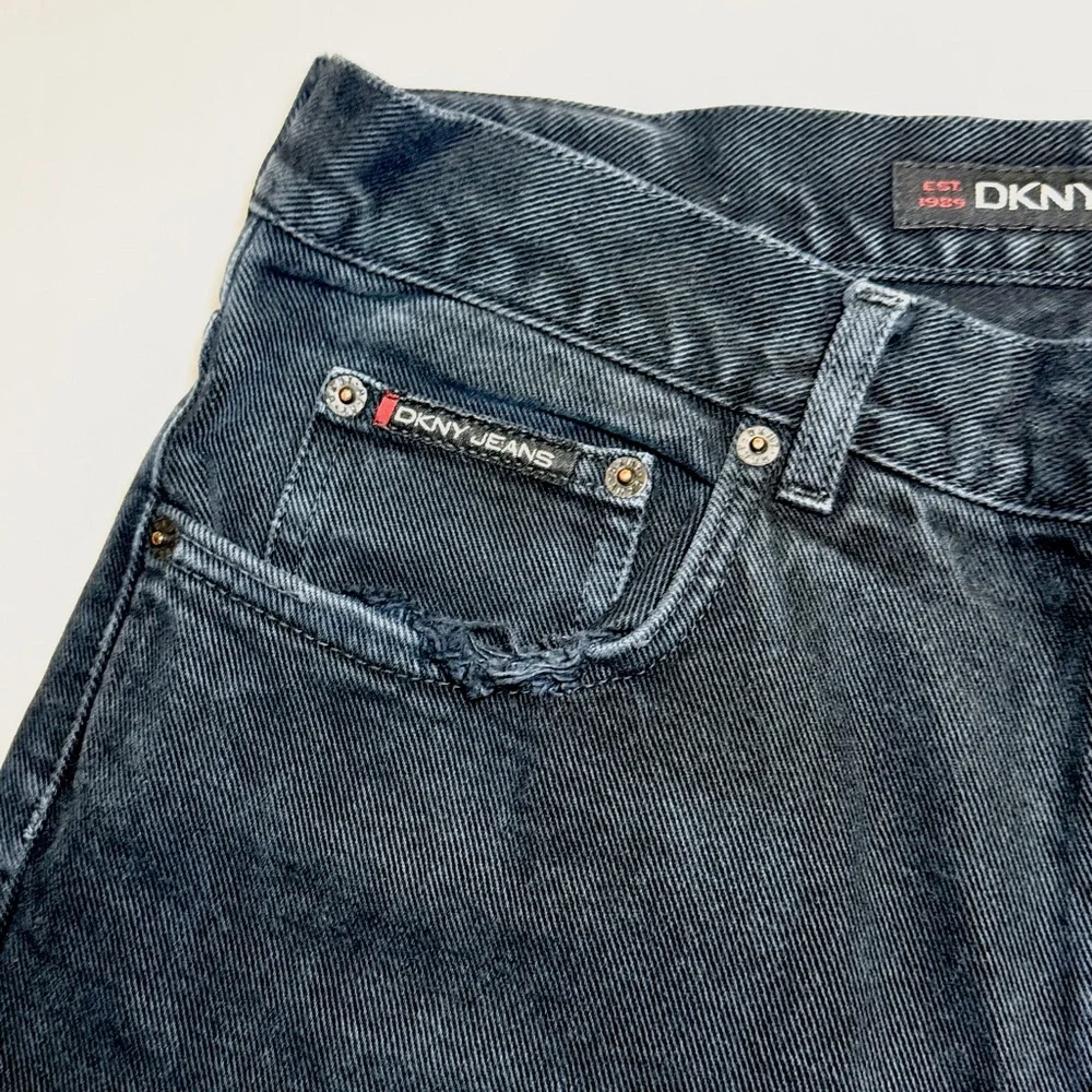 Vintage 2001 DKNY Black Wash Denim 100% Cotton Classic Retro Y2K Straight Jeans
